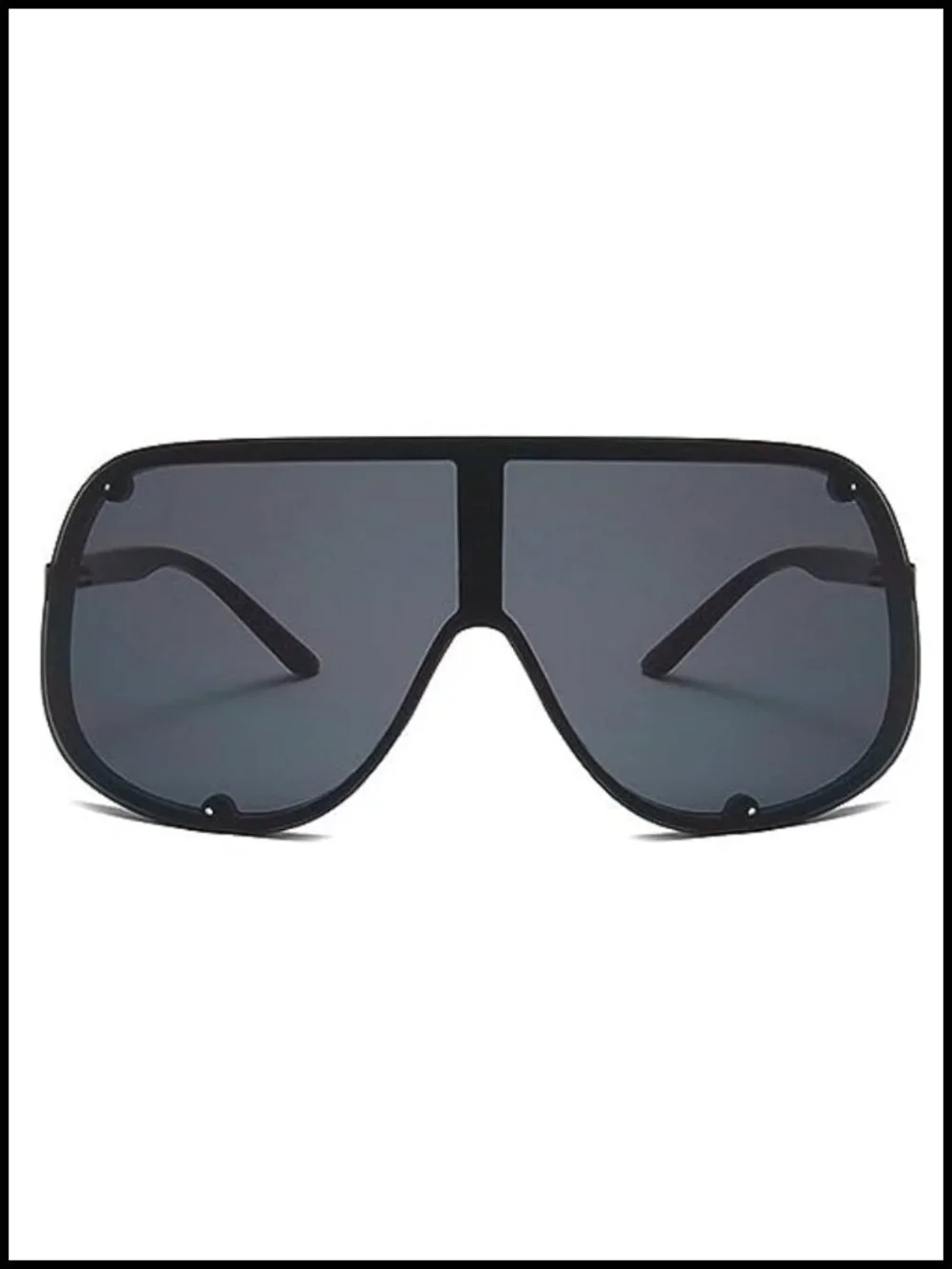Trendy Oversized Shield Sunglasses UV400 Protection Metal Frame Unisex